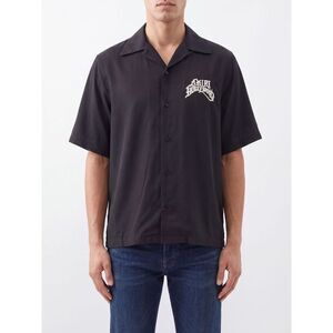 Amiri Men Amiri Short-Sleeved Modal Shirt With Back Logo And Cuban Collar